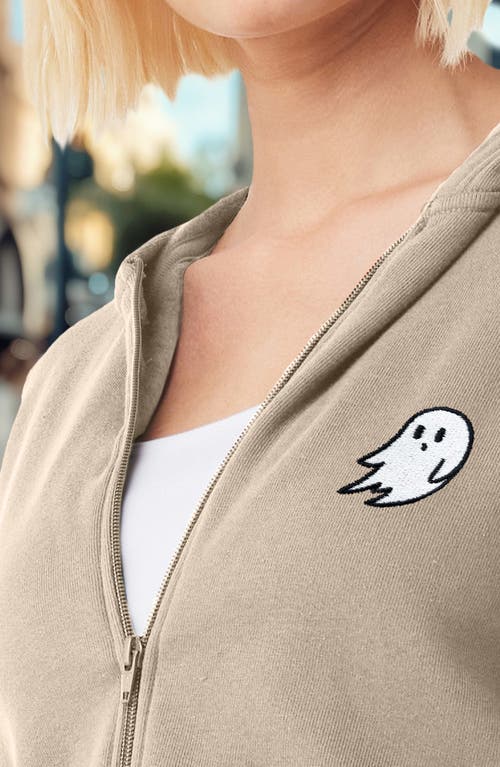 Dalix Ghost Fleece Zip Hoodie In Tan