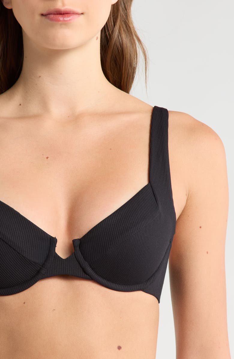 Becca Modern Edge Underwire Bikini Top, Alternate, color, Black