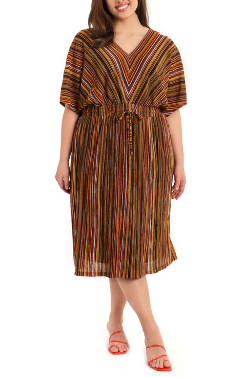 Multistripe Midi Dress (Plus Size)