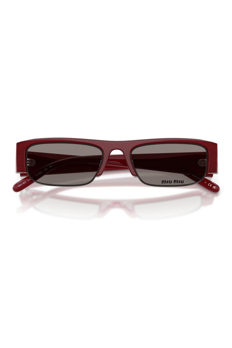 51mm Gradient Rectangular Sunglasses, Alternate, color, BURGUNDY OPAL / DARK GREY