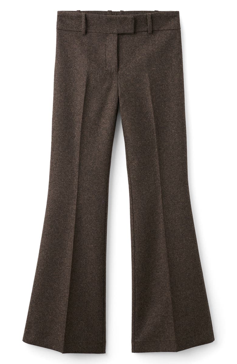 MANGO Heathered Wool Blend Flare Pants, Main, color,