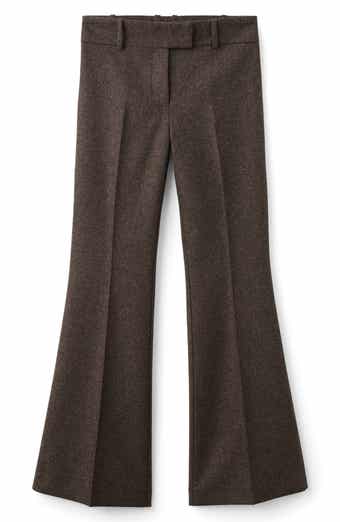 MANGO Heathered Wool Blend Flare Pants