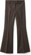 MANGO Heathered Wool Blend Flare Pants