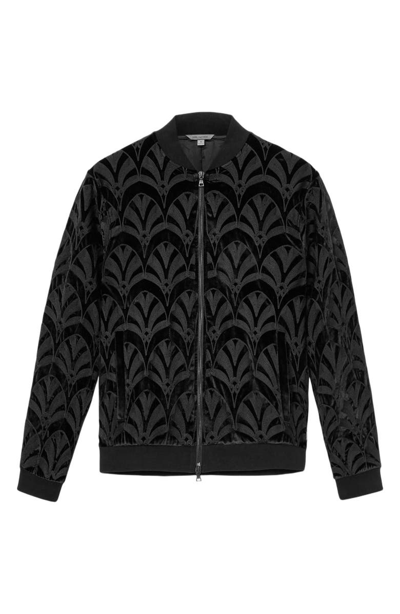 John Varvatos Norfolk Embroidered Bomber Jacket, Alternate, color, Black