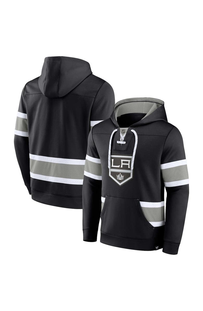 FANATICS Men's Fanatics Branded Black Los Angeles Kings Powerplay Warrior Pullover Hoodie, Alternate, color,