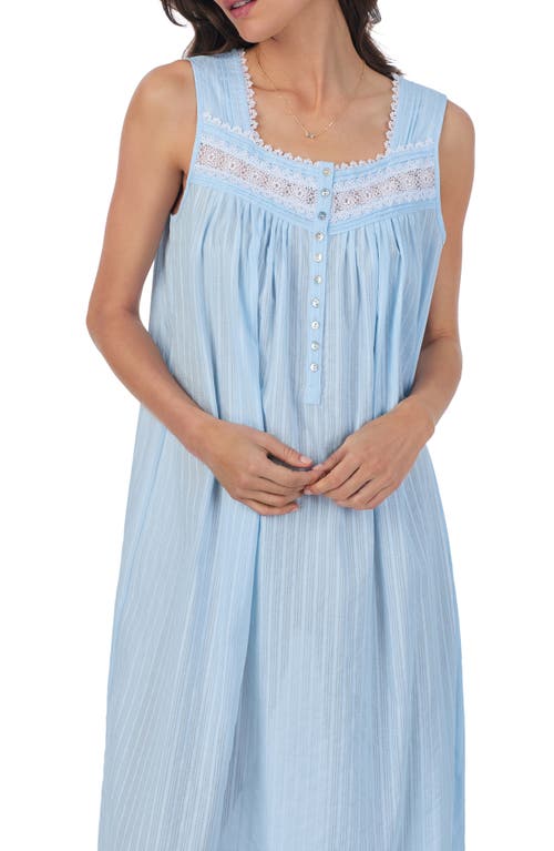 Shop Eileen West Sleeveless Cotton Ballet Nightgown In Blue