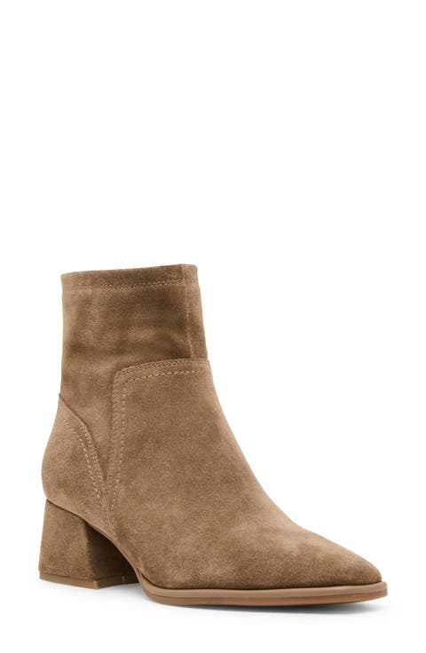 Marina Waterproof Stretch Suede Block Heel Bootie