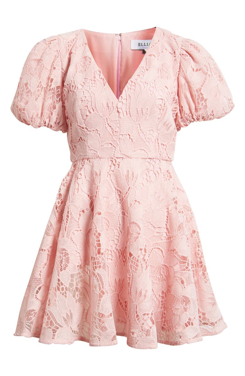 Elliatt Zara Lace Fit & Flare Minidress, Alternate, color, Pink Lace