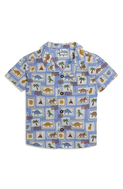 Jojo Maman Bébé Jojo Maman Bebe Dino Stamp Cotton Button-up Shirt & Shorts Set