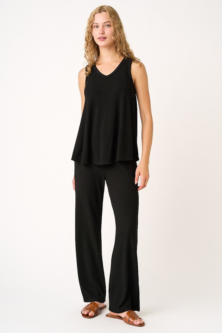 Rib Knit Tank and Pant Set, Main, color, Black