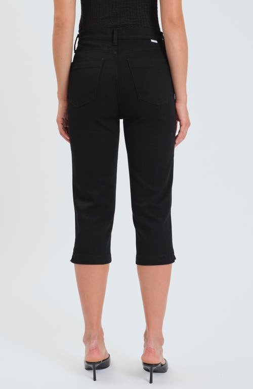 Daze Midtown High Waist Capri Jeans In Ghosted In Black