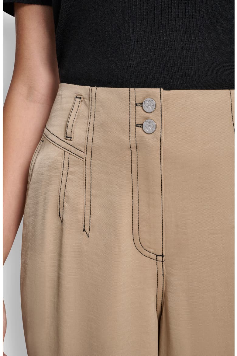 Topstitch Straight Leg Pants, Alternate, color, TRAVERTINE