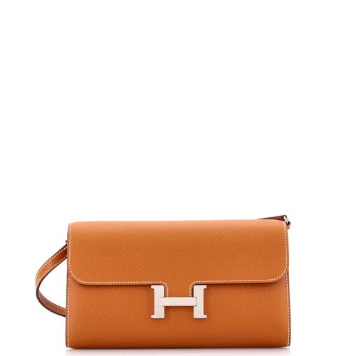 Pre-owned Hermes Hermes Constance To Go Wallet Epsom In Gold