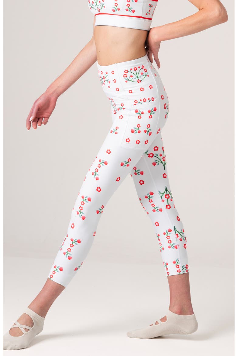 Day Garden High-Waisted 7/8 Leggings, Alternate, color, White