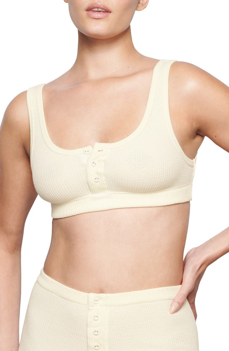 SKIMS Waffle Knit Henley Bralette, Main, color, 
