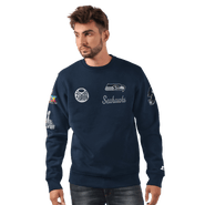 STARTER Men's Starter College Navy Seattle Seahawks Two-Time Super Bowl Champions Classic Fleece Sweatshirt
