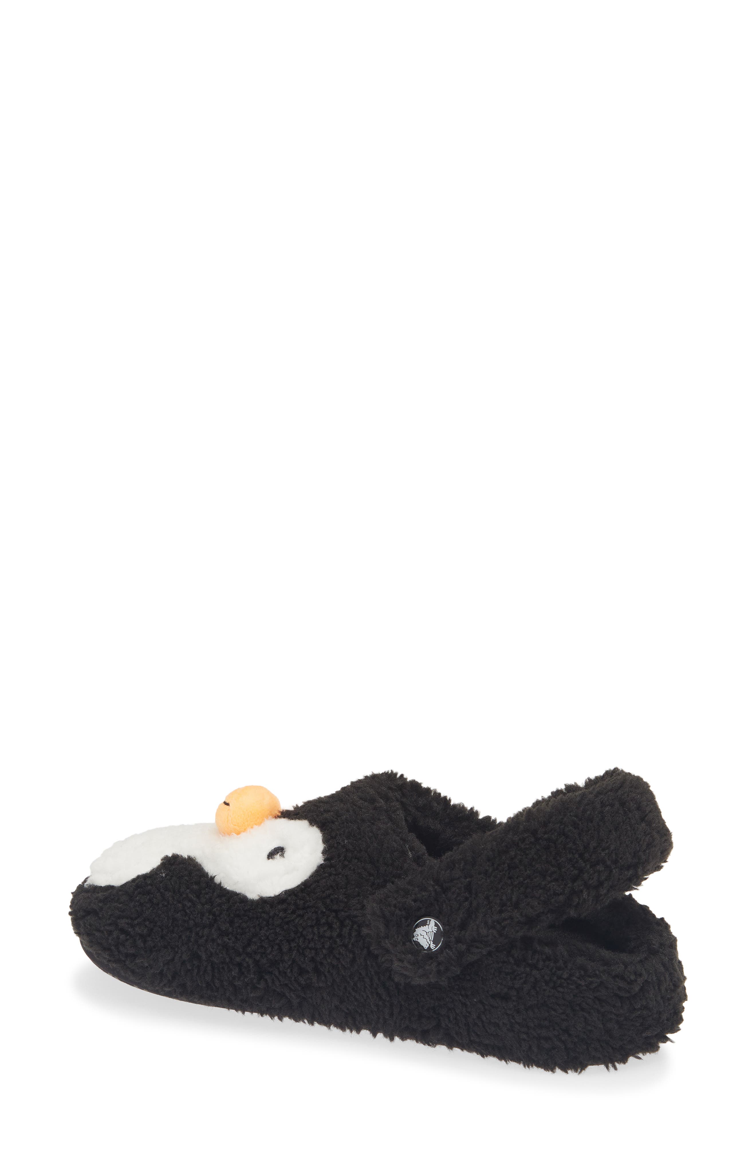 Classic Cozy Faux Fur Penguin Slipper, Alternate, color, BLACK