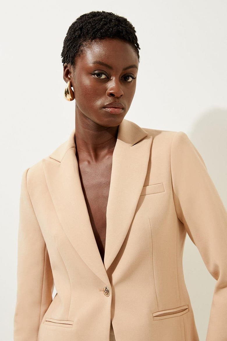 Tailored Single Breasted Blazer, Alternate, color, Camel