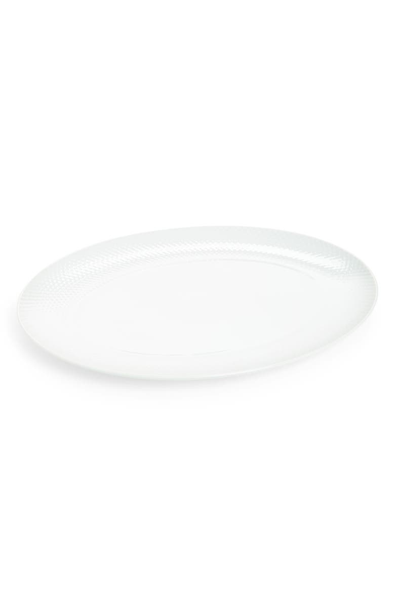 Lyngby Porcelaen Rhombe Serving Dish, Main, color, White