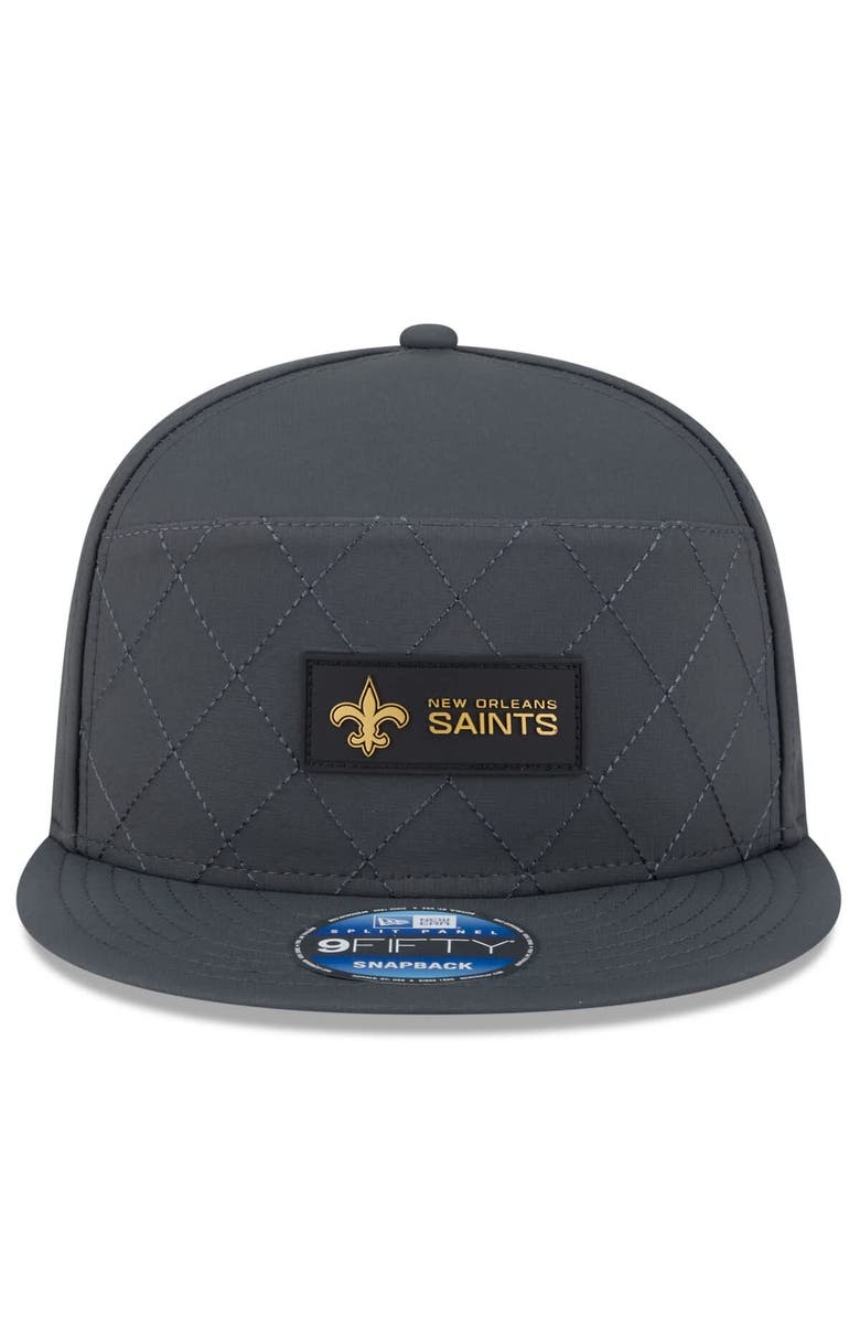 New Era Men's New Era Charcoal New Orleans Saints 2025 Sideline Cold Weather Split Panel 9FIFTY Snapback Hat, Alternate, color, Charcoal
