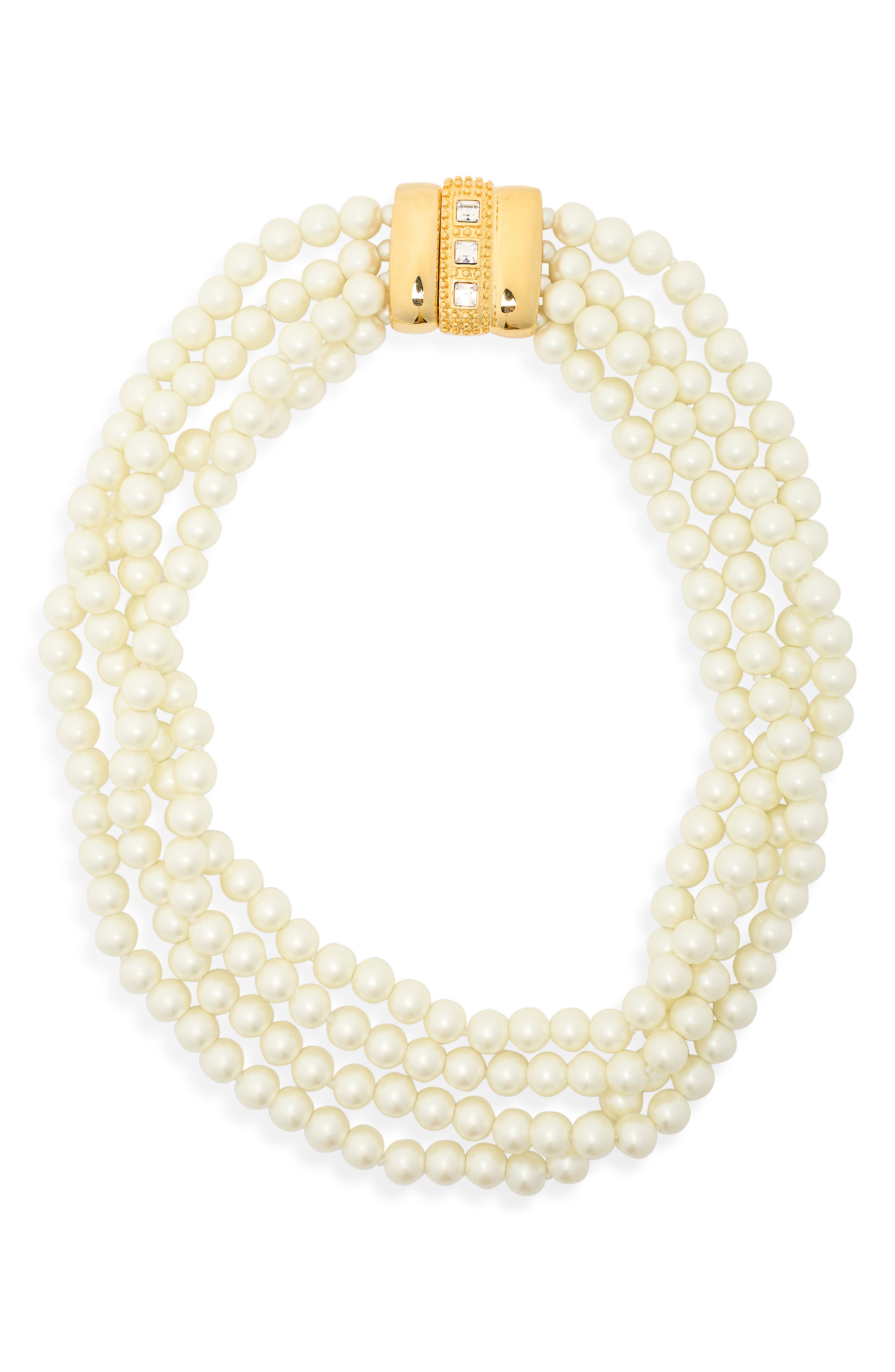 Kenneth Jay Lane Faux Pearl Layered Necklace