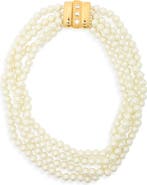Kenneth Jay Lane Faux Pearl Layered Necklace