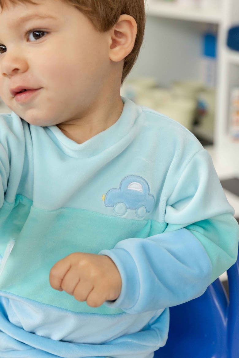 Velour Knit Set with Cars, Alternate, color, Blue Velour