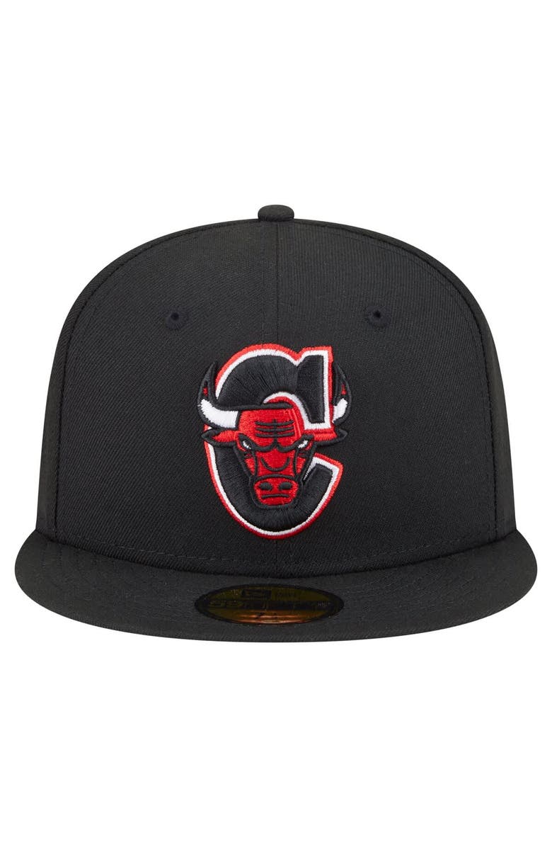 New Era Men's New Era  Black Chicago Bulls Deceptor 59FIFTY Fitted Hat, Alternate, color, 