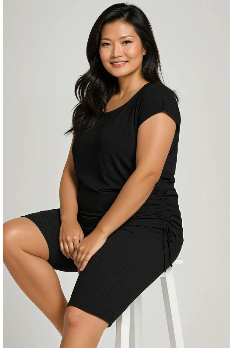 Plus Size Daphne Loose Fit Swim Top, Alternate, color, Black