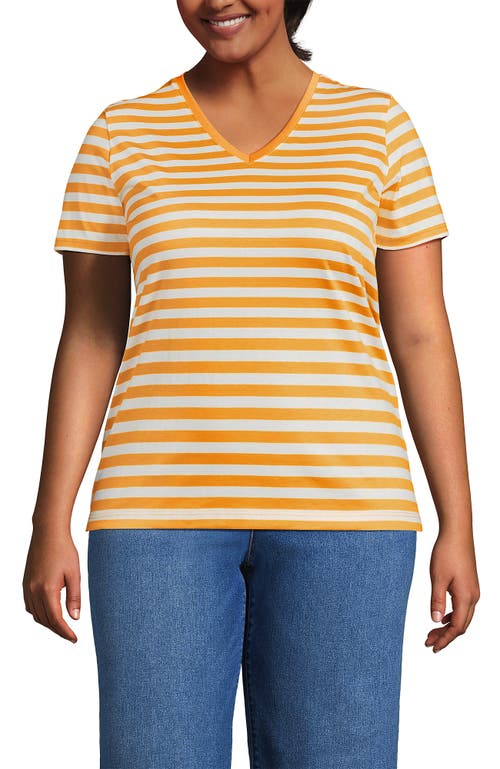 Lands' End Relaxed Supima Cotton V-neck T-shirt In Yellow