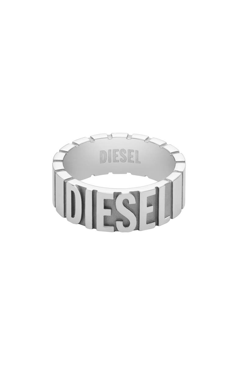 DIESEL<sup>®</sup> Men's Stainless Steel Logo Band Ring, Alternate, color,