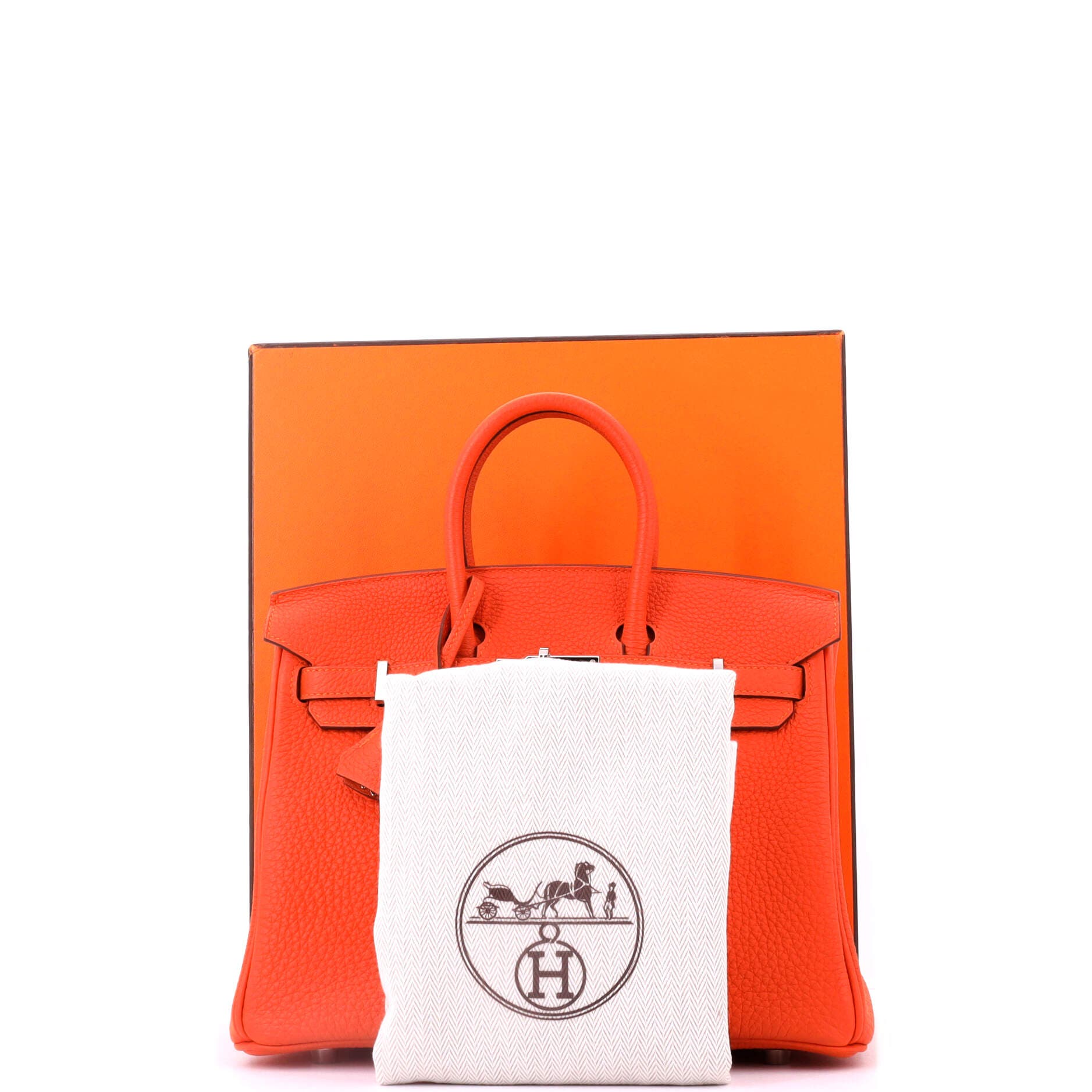 Pre-Owned Hermes Birkin Handbag Orange Togo with Palladium Hardware 25, Alternate, color, Feu