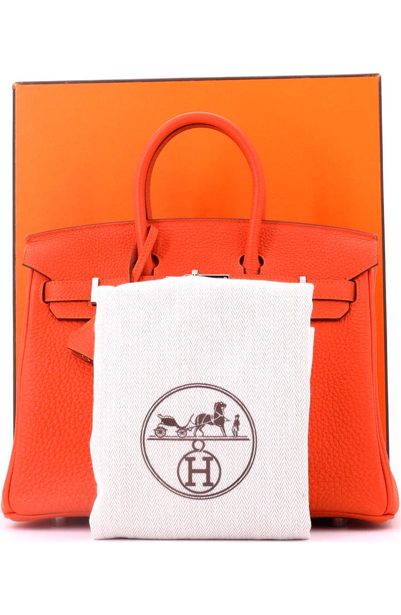Pre-Owned Hermes Birkin Handbag Orange Togo with Palladium Hardware 25, Alternate, color, Feu
