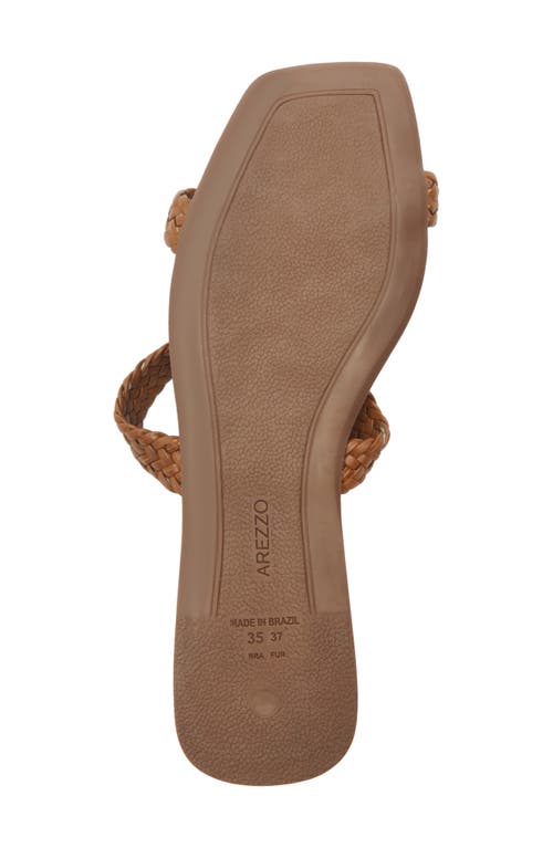 Arezzo Remy Flat Sandal In Rich Caramel