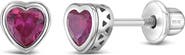 In Season Jewelry Cubic Zirconia Birthstone Heart Earrings