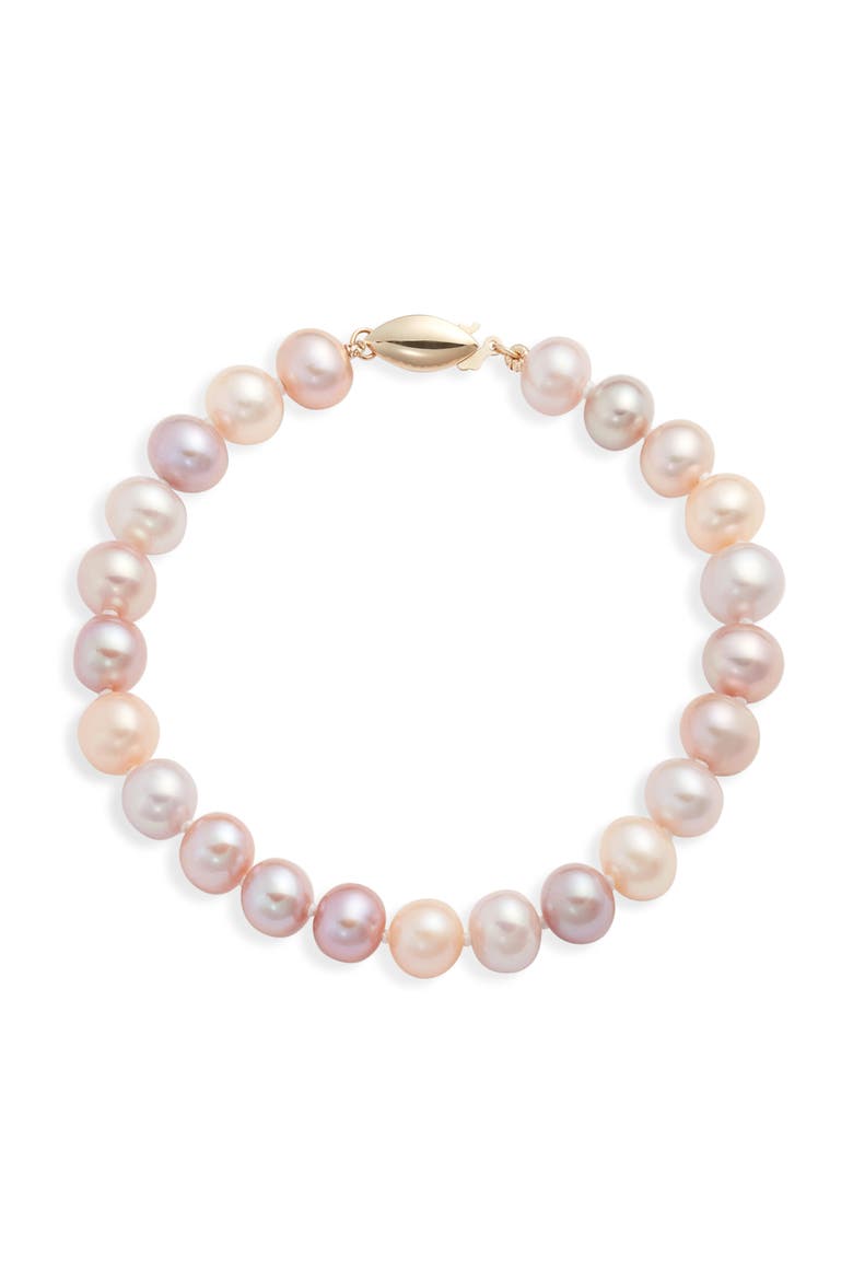 Freshwater Pearl Bracelet, Main, color, BLUSH- 14K YELLOW GOLD