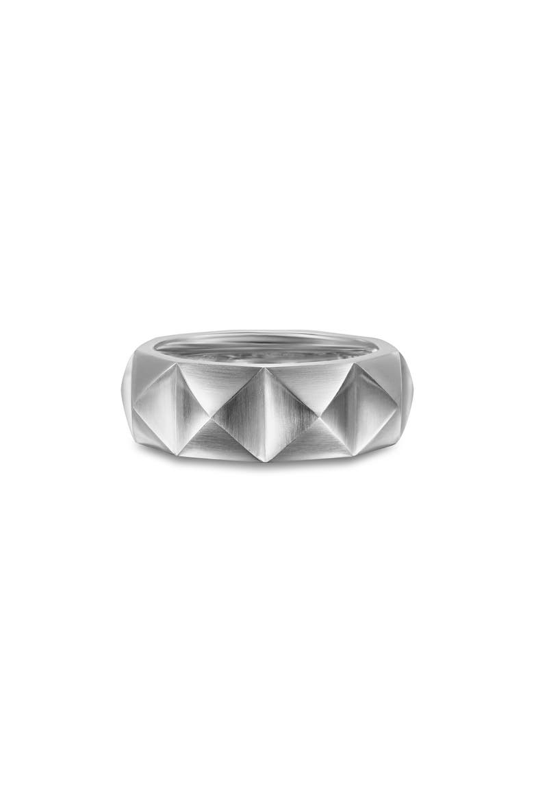 Men's Pyramid Band Ring in Sterling Silver, 8mm, Alternate, color, STERLING SILVER