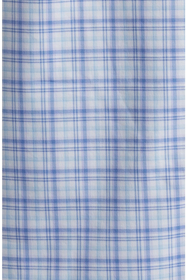 Garrow Crown Lite Plaid Performance Button-Up Shirt, Alternate, color, BLUE FREESIA