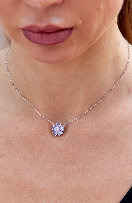 Savvy Cie Jewels Cubic Zirconia Heart Flower Pendant Necklace