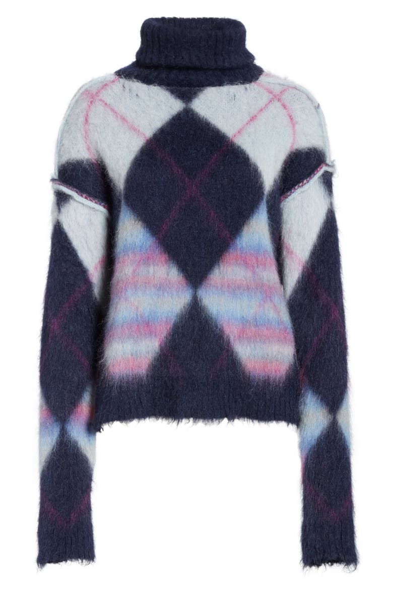Mohair & Alpaca Blend Turtleneck Sweater, Alternate, color, NEW NAVY