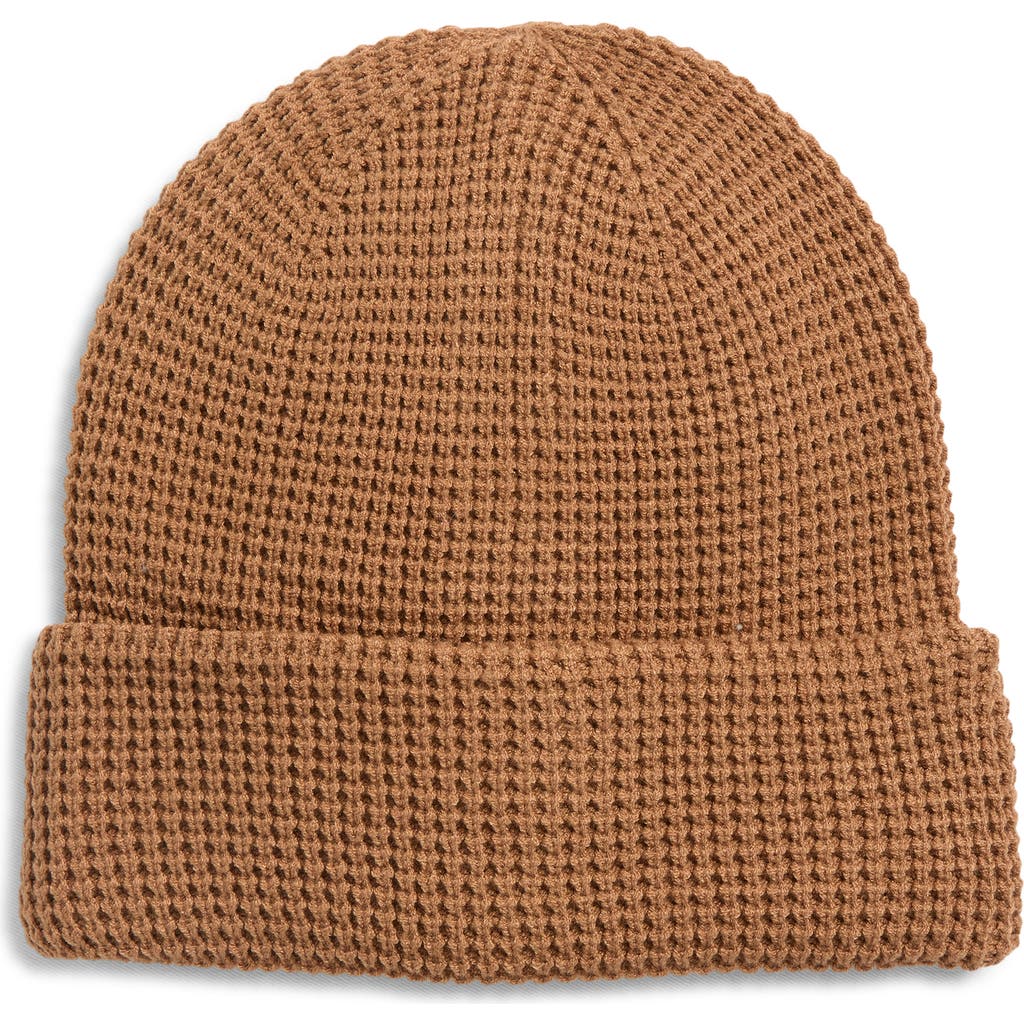 Nordstrom Rack Waffle Knit Beanie In Brown