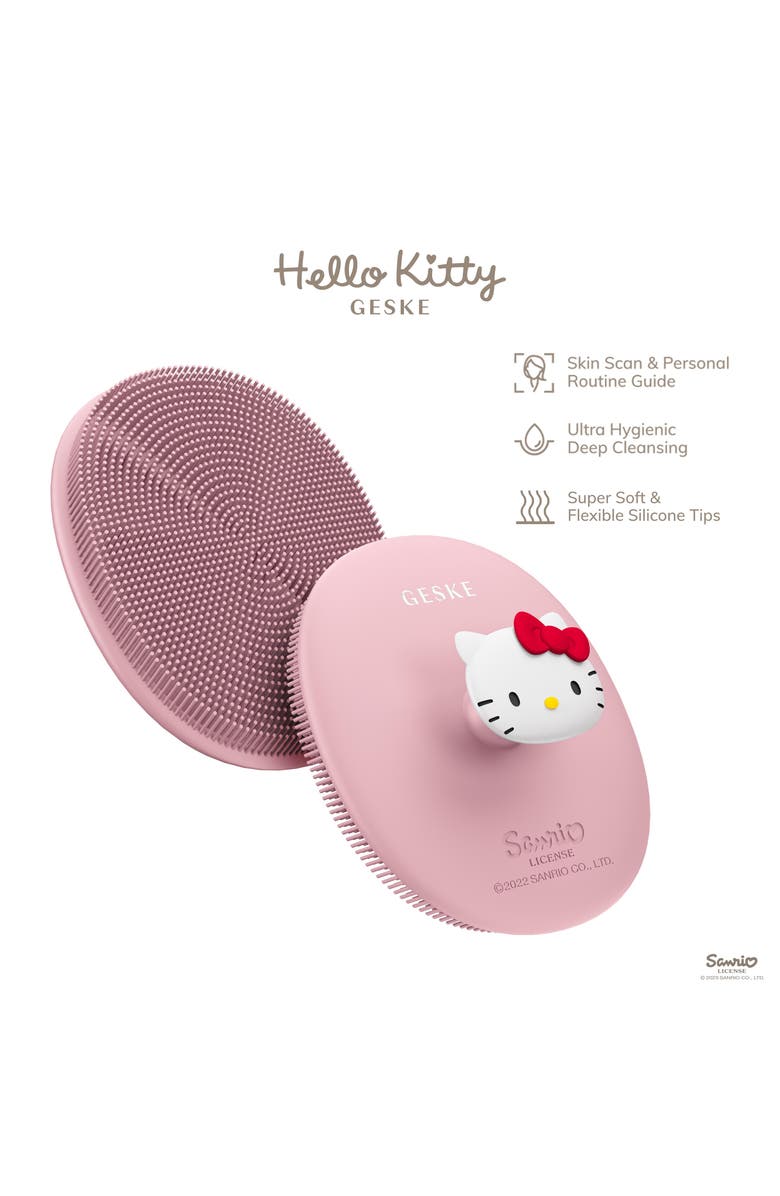 GESKE Hello Kitty SmartAppGuided Facial Brush with Handle | 3 in 1, Alternate, color, Hello Kitty Pink