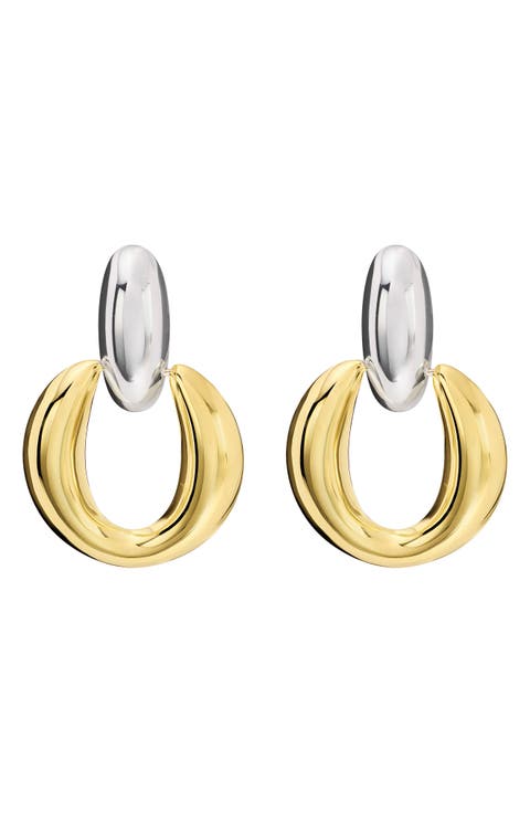 Dolce Sole Two-Tone Door Knocker Earrings