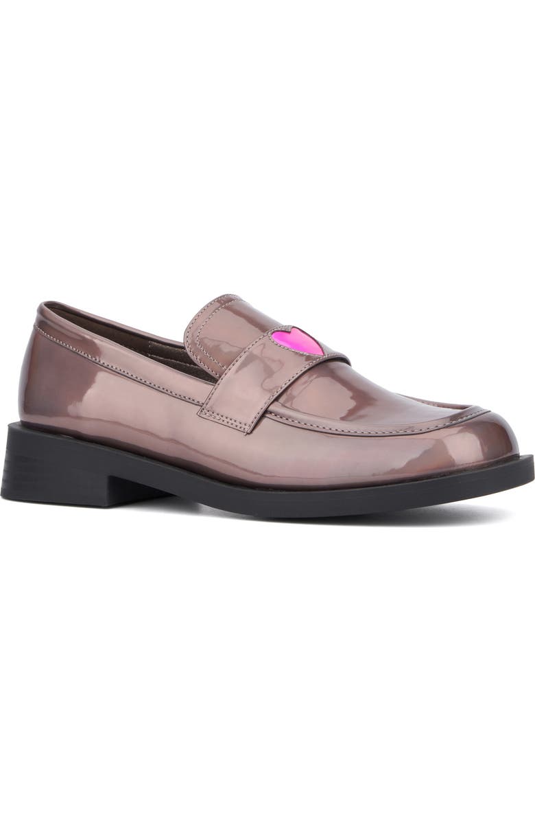 OLIVIA MILLER Luminaries Square Patent Loafer, Main, color, Gun Metal
