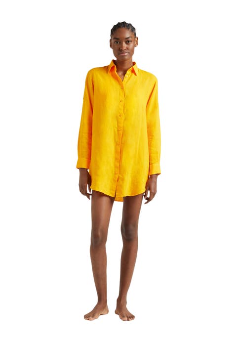 Fashion long yellow t shirt dress