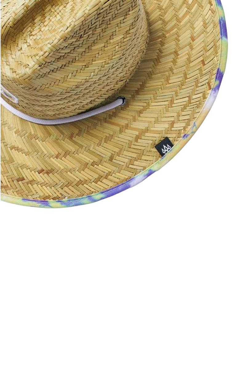 Hemlock Dylan Big Kids Straw Lifeguard Hat, Alternate, color, Purple & Green Tie-Dye