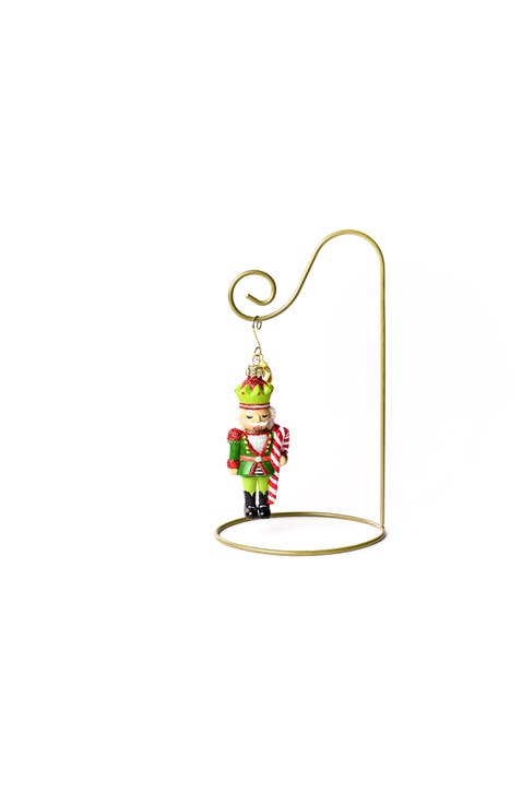 Mr. Nutcracker Shaped Ornament with Gold Stand