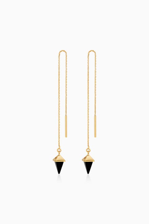 14K Gold Prism Point Threaders