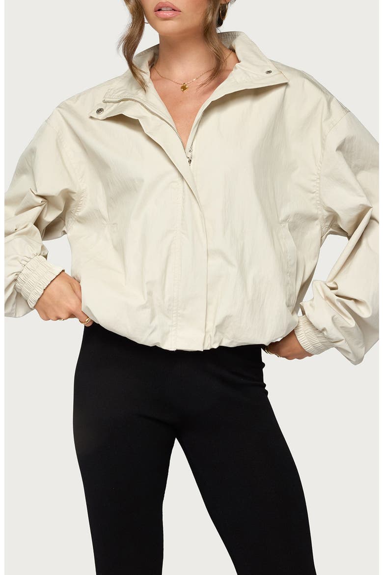 Rooney Stand Collar Oversize Jacket, Main, color, BEIGE
