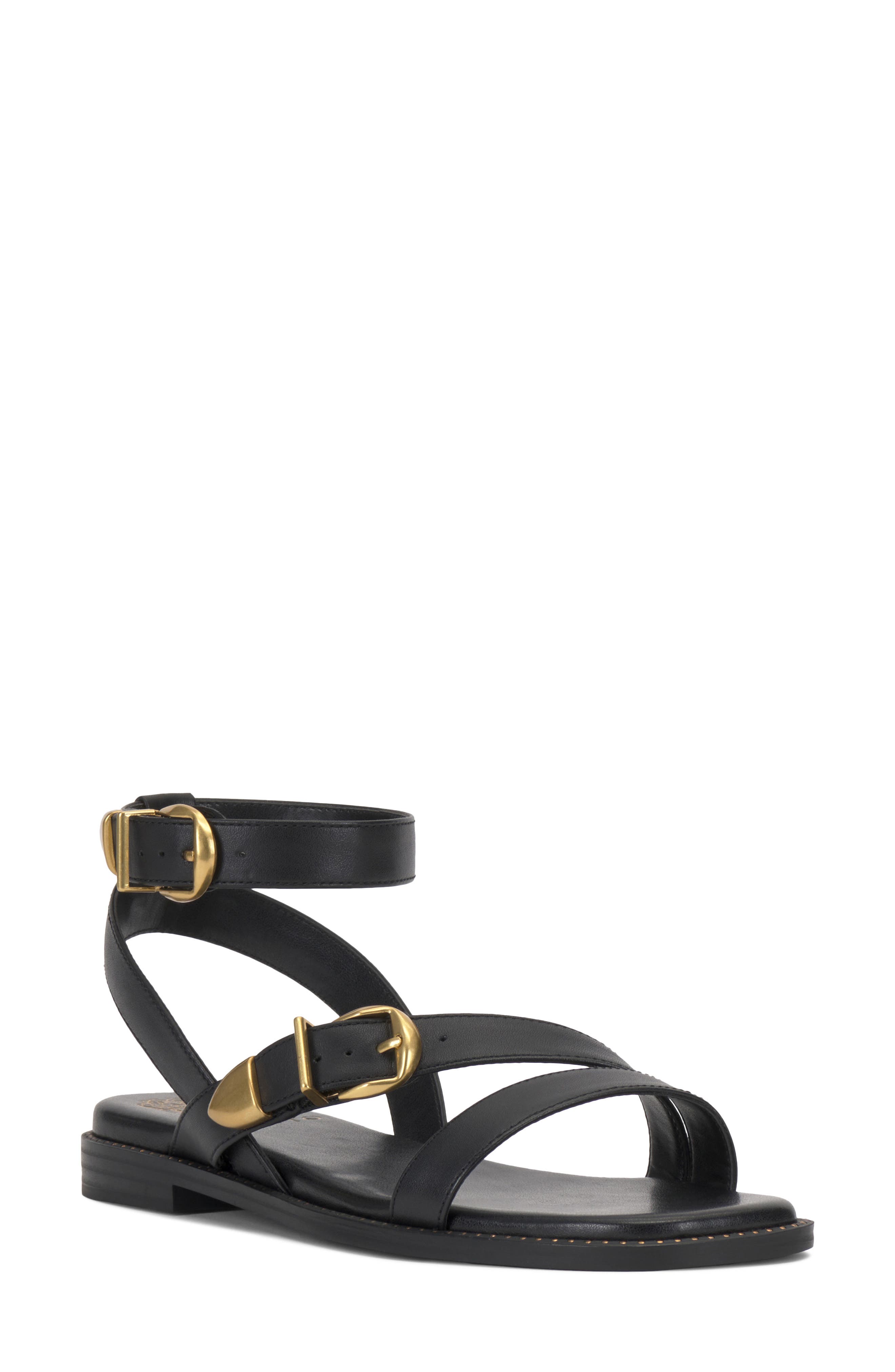 Vince Camuto Neiko Ankle Strap Sandal, Main, color, Black